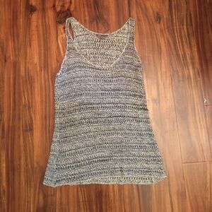 Vince Gray and Black Knit Tank Top